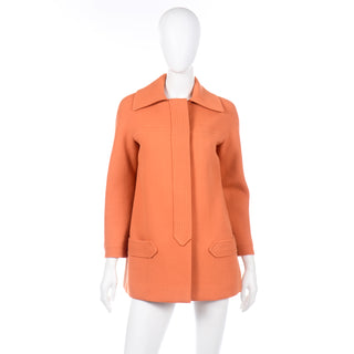 Pierre Cardin 1960s or Early 1970s Orange Wool Vintage Jacket