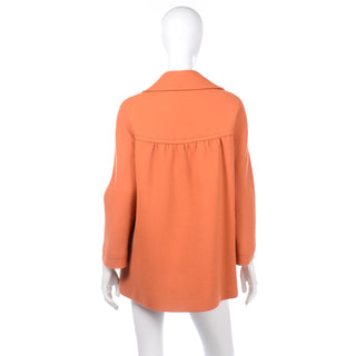 Pierre Cardin 1960s or Early 1970s Orange Wool Vintage Jacket bell style