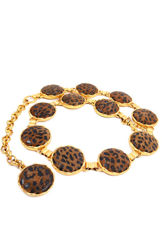 Vintage Faux Leopard Print & Gold Chain Belt