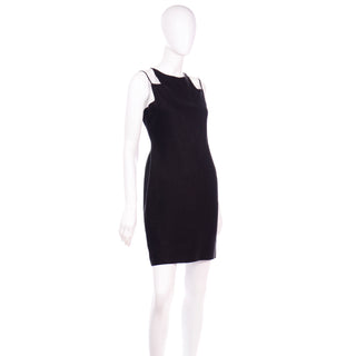 Size 8 Bill Blass vintage cut out little black dress 
