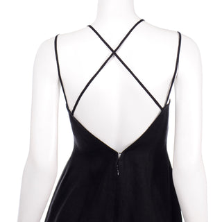 Bill Blass vintage cut out little black linen evening dress 