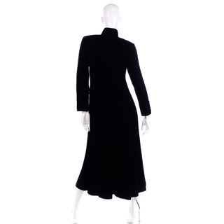 Elegant Vintage Black Velvet Bloomingdales Evening Coat W Rhinestone Buttons