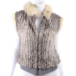 Soft Vintage Fox Fur and Rabbit Fur Zip Front Vest