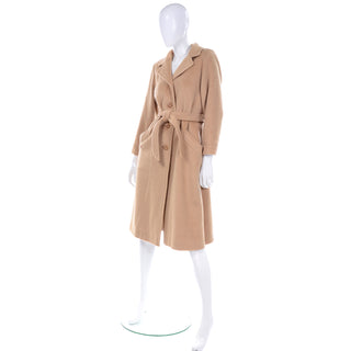 Vintage Camel Trench Coat With Belt Tan 1970s