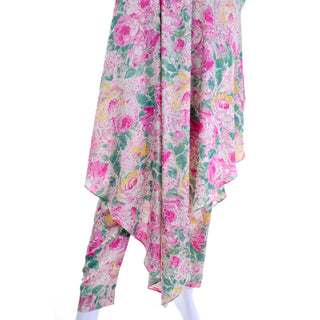 Floral caftan details - vintage caftan and pants size small