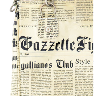 Rare Vintage John Galliano Gazzette Newsprint Leather Bag