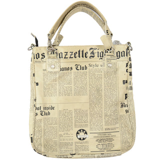 Vintage John Galliano Gazzette Newsprint Leather Bag Authentic handbag