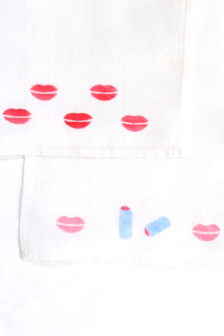 Vintage Lipstick Blotter Hankies Handkerchiefs Kisses