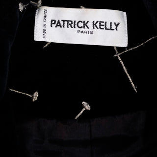 1988 Patrick Kelly Vintage Black Jacket w/ Gold & Silver Embroidered Nails