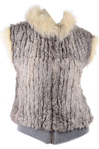 Vintage Fox Fur and Rabbit Fur Zip Front Vest
