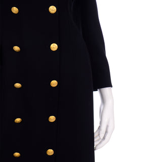 Escada Margaretha Ley Black Vintage Dress W Removable Collar & Cuffs Germany