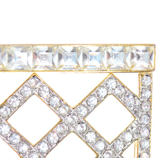1980s Vintage Valentino Dangle Pearl Crystal Brooch