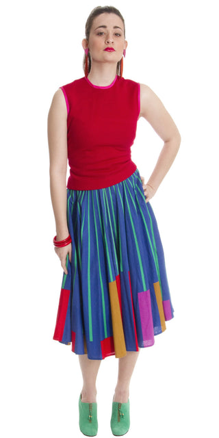Colorful 50's full midi skirt