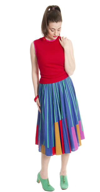 1950s colorful midi skirt