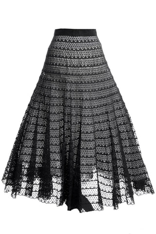 1950s Vintage Black Lace Full Circle Skirt 30" Waist - Dressing Vintage