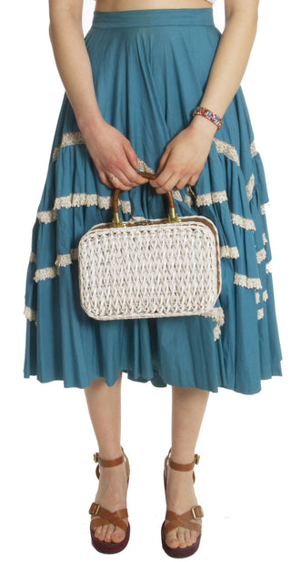 El Encanto Vintage Skirt 1950's Full Circle Irish Lace Miami Beach - Dressing Vintage