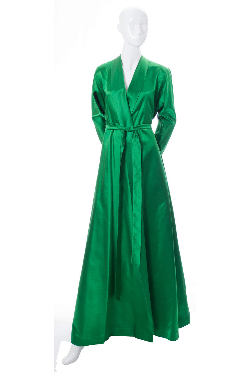 vintage 1940's green satin hostess gown Modig vintage 1940's green satin hostess gown Modig