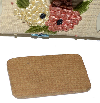 1960's Vintage Handbag Satchel Straw Flowers Cork Mirror As New - Dressing Vintage