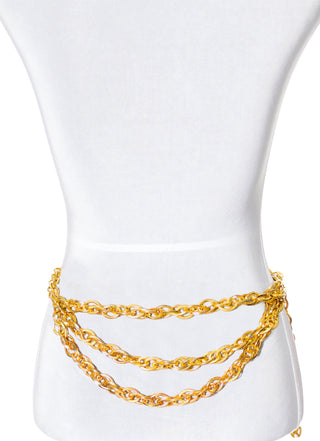 1980's Vintage Gold Metal Chain Belt Vintage - Dressing Vintage