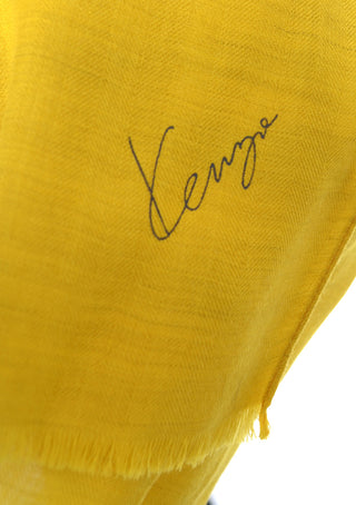 Kenzo Paris mustard yellow vintage scarf or shawl - Dressing Vintage