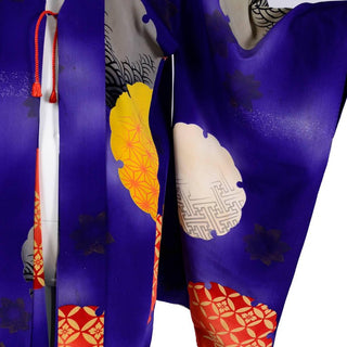 Purple silk vintage Japanese robe