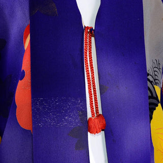 Purple silk vintage Japanese kimono robe