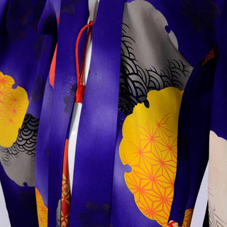 1930's vintage Japanese kimono purple silk