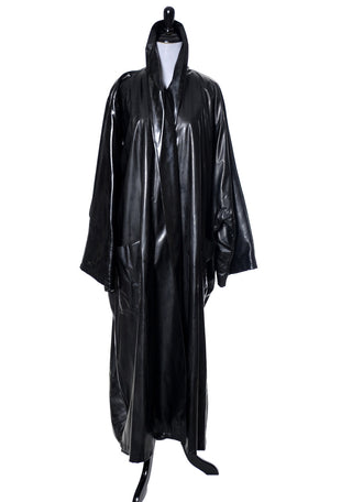 1980s Black Slick Krizia Vintage Rain Coat - Dressing Vintage