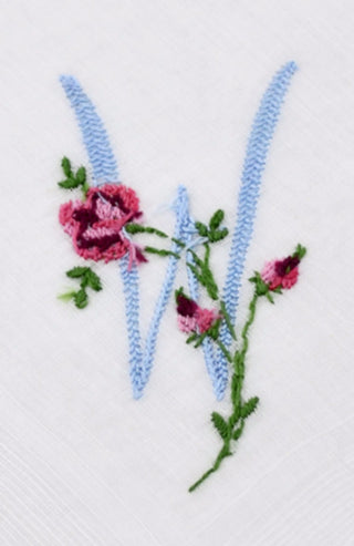 Embroidered Initial W Vintage Monogrammed Handkerchief - Dressing Vintage