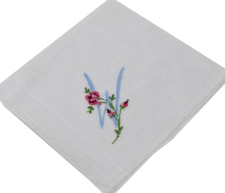 Embroidered Initial W Vintage Monogrammed Handkerchief - Dressing Vintage