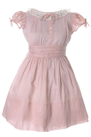 1940's Vintage Nathan Krauskopf Little Girl's Pink Dress - Dressing Vintage