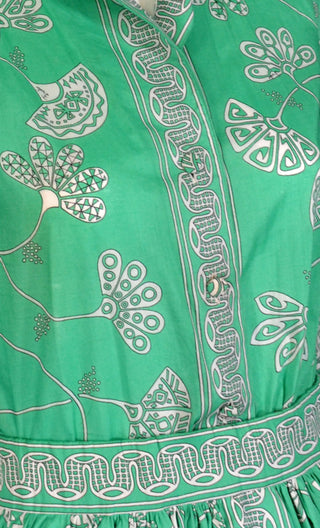 Vintage Emilio Pucci green print 2 pc dress with skirt and blouse ON HOLD - Dressing Vintage