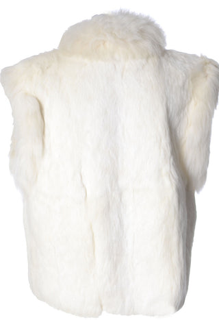 1980's Vintage Luxuriously Soft White Rabbit Fur Vest - Dressing Vintage