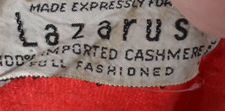 Cherry Red 1950's Lazarus vintage cashmere sweater - Dressing Vintage