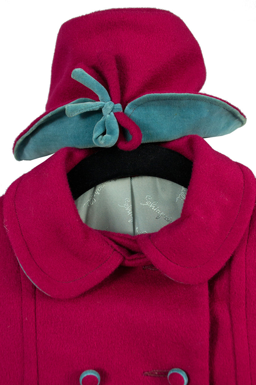 s Schiaparelli Vintage Childrens Pink Coat & Hat