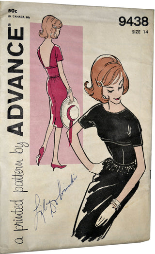 Advance 9438 Vintage 1960s Sexy Dress Pattern 34B UNCUT - Dressing Vintage