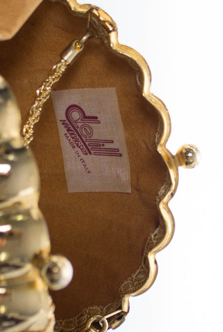 Delill Italy Vintage Gold Seashell Handbag Purse Shoulder Strap SOLD - Dressing Vintage