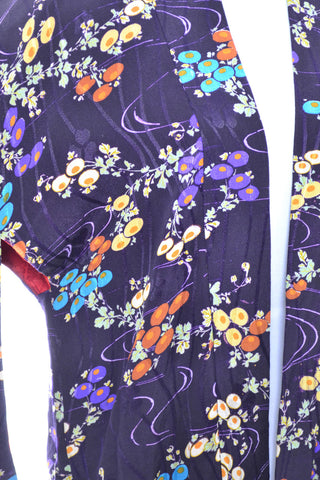 Japanese vintage Kimono late 1930s silk floral Robe - Dressing Vintage