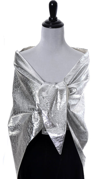 Vintage 1960's Silver Lame Wrap and rhinestone belt - Dressing Vintage