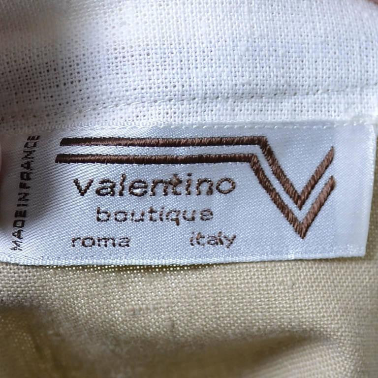 2 Piece Valentino Vintage Linen Dress Skirt Top Ensemble – Modig