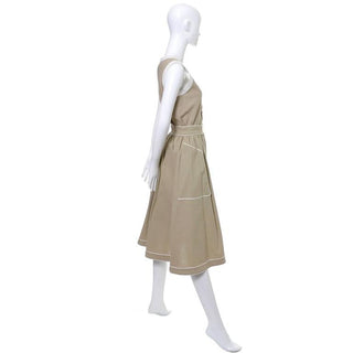 Vintage Valentino tan linen skirt and top dress