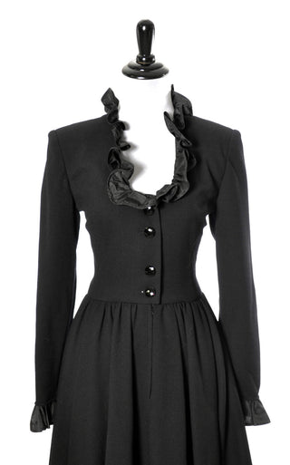 Vintage Valentino Night Black crepe dress - Dressing Vintage
