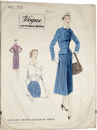 Vogue Couturier 723 vintage pattern 1953 rare sewing collectible 32B - Dressing Vintage
