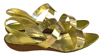 Amazing Gold Metal Walter Steiger Vintage Sandals 10 B - Dressing Vintage