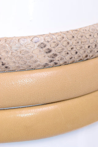 Lasso France Vintage Snakeskin & Leather Narrow Wrap Around Belt