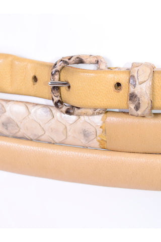 Lasso France Vintage Snakeskin & Leather Narrow Wrap Extra Long Belt