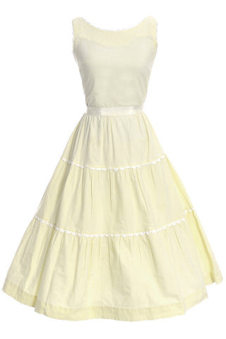 Betty Barclay Vintage Yellow Dress with White Trim - Dressing Vintage