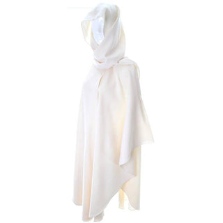 Vintage winter white holiday cloak with a wrapping hood