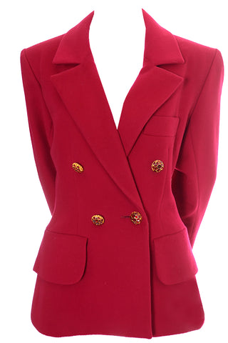 Yves Saint Laurent Red Wool Vintage Blazer