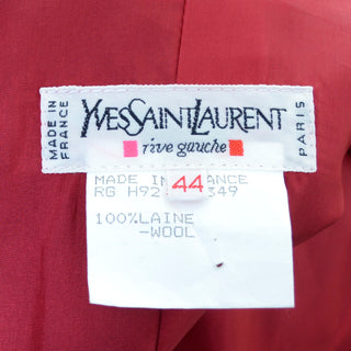 Yves Saint Laurent Red Wool Vintage Blazer Rive Gauche